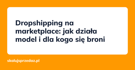 Dropshipping na marketplace: jak działa model i dla kogo się broni