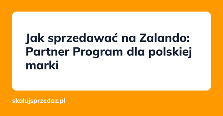 Jak sprzedawać na Zalando: Partner Program dla polskiej marki