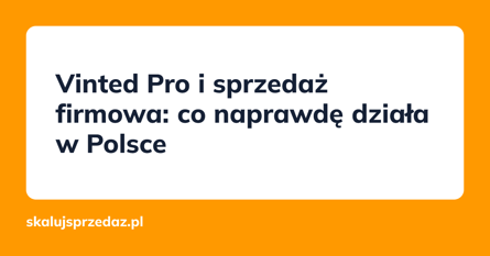 Vinted Pro i sprzedaż firmowa: co naprawdę działa w Polsce